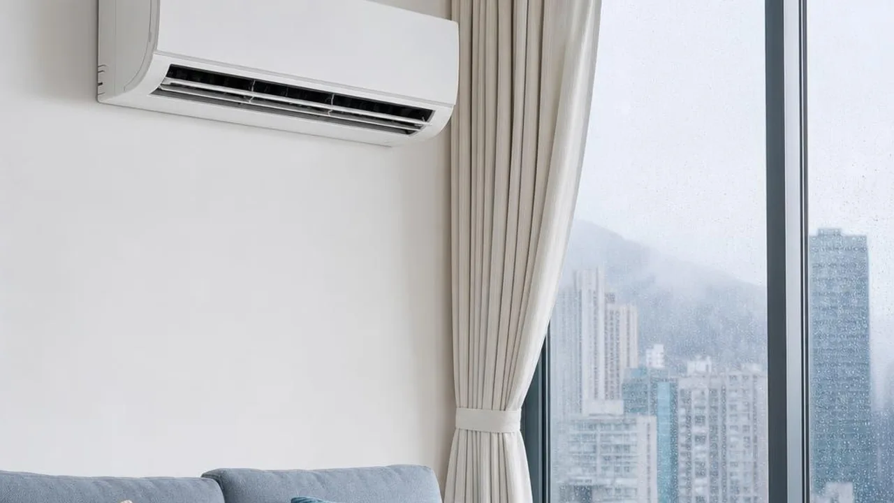 住宅內的掛牆冷氣與窗邊環境(AI 示意圖片)
